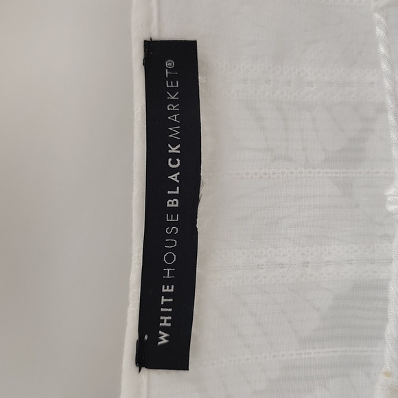 White House Black Market WHBM White Blouse Size XL Semi Sheer Long Sleeve - Picture 3 of 7